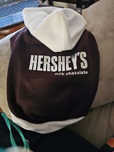 Hersheys Milk Chocolate Brown White Pet Dog Sweater Hoodie Large New