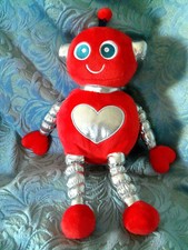 Robot metallic silver and soft plush stuffed Robot 12"
