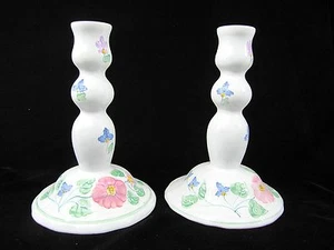 Herend Dorf Keramik Paar Kerzenständer handbemalt 8 cm Ungarn - Bild 1 von 6