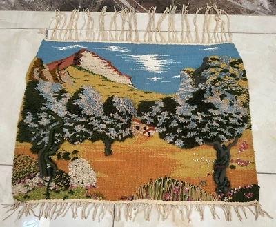 Винтажный скандинавский настенный шерстяной гобелен 89 x 65 см - Изображение 1 из 4