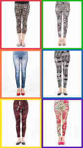 New Women Multi Color Print Solid  Leggings 