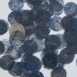 Lentelletes de tela de alta costura de fibra sedosa azul marino de 15 mm lentejuelas redondas - Imagen 1 de 2
