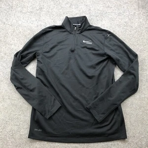 Nike Pullover Men Medium Black 1/4 Zip Gym Workout Standard Fit Lacrosse - Picture 1 of 9