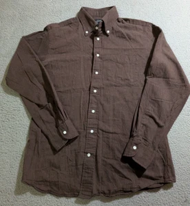 Spier & Mackay braunes langärmliges Button-Down schmale Passform Herrenhemd Größe 16 - Bild 1 von 10