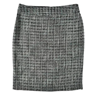 Ann Taylor White Black Blue Splattered Tweed Knee Length A-Line Skirt Women's 4 - Picture 1 of 24