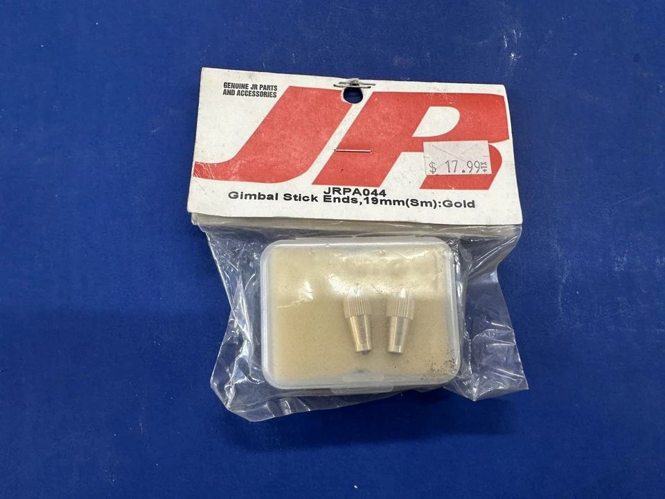 JR ~ JRPA044~ GOLD 19mm Transmitter Gimbal Stick Ends Vintage NOS - Image 1 of 1
