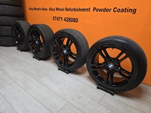 18” Genuine BMW MSport Alloy Wheels F30 f31 f36 F32 E90 E46 Z4 black immaculate - Picture 1 of 9