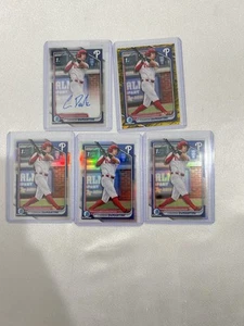 2024 Bowman Draft Chrome CARSON DEMARTINI RC 1st Auto Phillies Prospect Lot - Picture 1 of 3