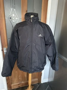 Adidas Vintage 00s Bomber Jacket Vintage Retro Black Size 38/40 Medium - Picture 1 of 13