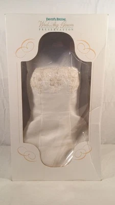 Davids Bridal Wedding Gown Preservation Box Size 6 Strapless White Gown With Emb - Image 1 of 4