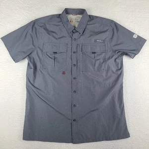 Eddie Bauer Shirt Mens TXL XL Tall Blue Classic Vented Sport Shop Flap Pocket - Picture 1 of 11
