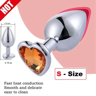 Consolador de metal joya corazón juguete anal tapón trasero para mujeres hombres parejas pequeño-azul Foto 1 de 4
