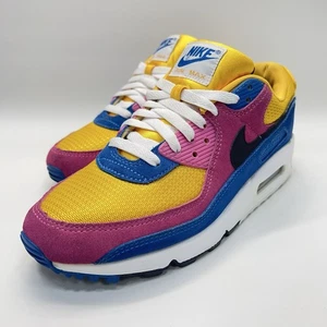 Nike Air Max 90 Shoes Sneakers Mens Size 8 Suede University Gold Blue CJ0612-700 - Picture 1 of 10
