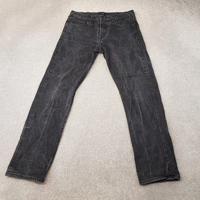 Pantalones de mezclilla para hombre Paul Smith 34x32 negros regulares rectos calce estándar lavado ácido Foto 1 de 4