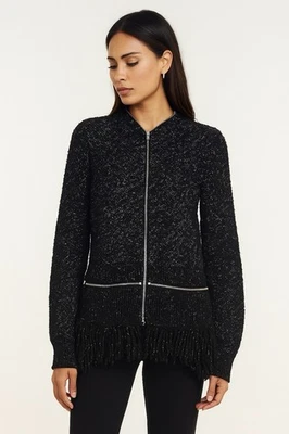 Cárdigan Suéter Vintage Alexander McQueen Años 2000 Lana Cachemira Flecos Talla M Foto 1 de 4