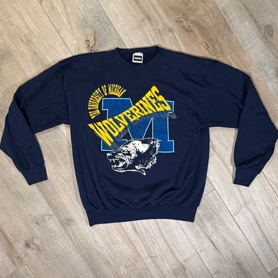 Sudadera De Colección Universidad de Michigan Wolverines Cuello Redondo Para Hombre 2XL Foto 1 de 4