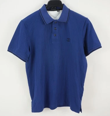 Camisa Polo Just Cavalli Piqué Punta Para Hombre XL Ajustada Manga Corta Azul Algodón Logo Foto 1 de 4