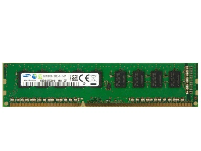SAMSUNG MEM 2GB DDR3-1333MHZ PC3-10600E 1RX8 ECC CL9 1.5V U M391B5773DH0-YH9 - Image 1 of 1