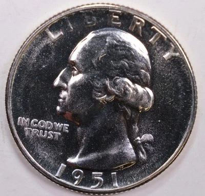 1951 Proof Washington Silver Quarter., Proof Strike., Store #QR0201 - Image 1 of 2