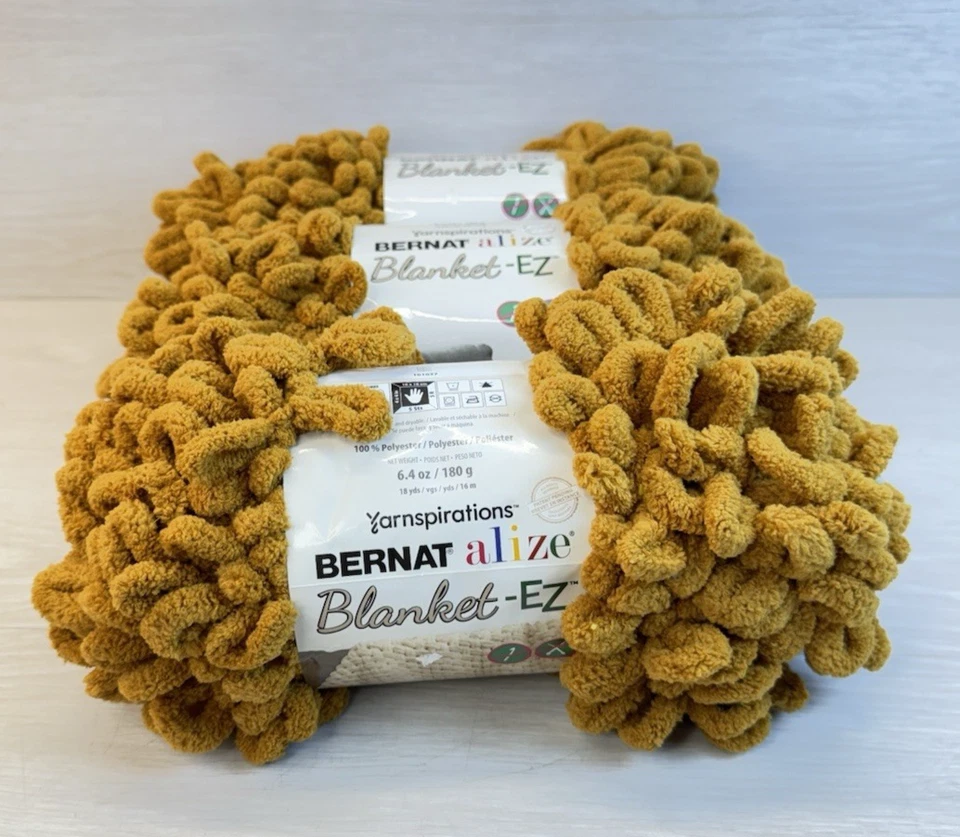 Manta Dijon Gold Bernat Alize EZ hilo dedo tejido lote de 3 nueva Foto 1 de 4