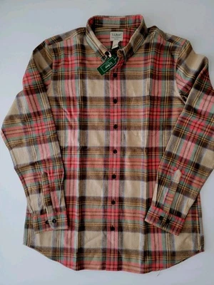 NUEVA L.L Bean SLIM FIT Para Hombres Talla XL ALTA Marrón Multicolor Camisa de Franela a Cuadros Foto 1 de 3