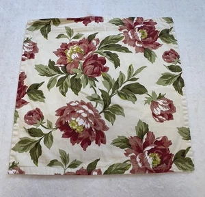 Pottery Barn Pillow Cover Floral Pink Green Cotton Zippered SINGLE 20x20 - Picture 1 of 15