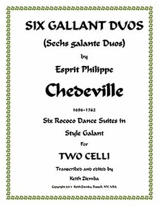 Cello Duets 6 Gallant Duos by Chedeville - Rococo 28 pp of music NEW 6 suites - Picture 1 of 4