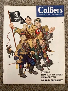 Collier's Magazine February 14, 1942: WWII Arthur Szyk Hitler/Nazi Propaganda - Picture 1 of 11