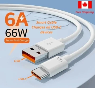 Cable de Carga USB-Tipo-C 6A Carga Sincronización de Datos Samsung Huawei Pixel Apple Xiaomi Foto 1 de 4