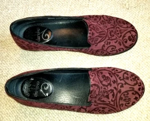 Womens Shoes-DANSKO-burgundy paisley leather "Olivia Claret" loafer-39(8.5/9 US) - Picture 1 of 7