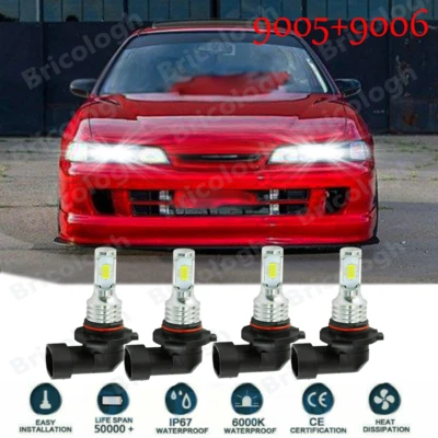 Mini Front 4X LED Headlight Bulbs For Acura Integra 1994-2001 High &Low Beam - Image 1 of 4