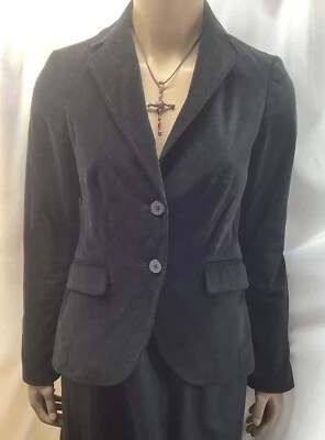 Blazer de terciopelo negro Banana Republic para mujer talla 0 RPO230213/POB3 Foto 1 de 4