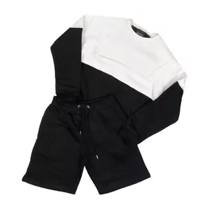 Sweatshirt & Shorts Mens Set Boohoo Man Ser in Black RRP £45 - Picture 1 of 11