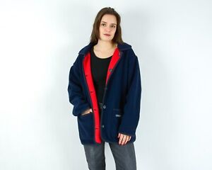 AIGLE Poraltec Women L Reversible Jacket Double Sided Coat Fleece Button Up VTG