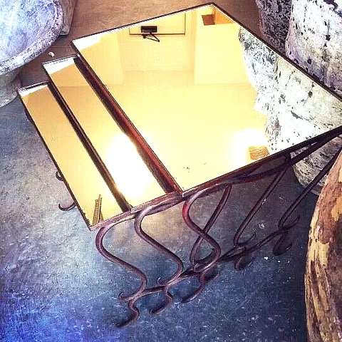 Vintage Parisian Iron Nesting Tables by René Drouet c. 1940 Cover