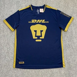 Pumas Unam Soccer Jersey Adult Large L Navy Blue Gold DHL Futbol Mexico MX FC - Picture 1 of 16