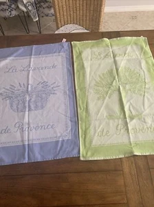COUCKE, LA POULETTE (erbe), VERDE/blu CUCINA JACQUARD FRANCESE / ASCIUGAMANO DA TÈ NUOVO - Foto 1 di 8