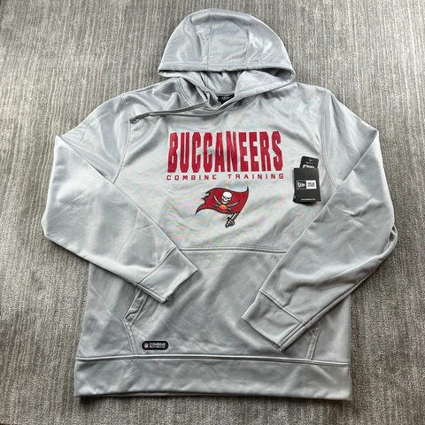 Tampa Bay Buccaneers Sweater Adult Large Gray NFL Football New Era Hoodie Mens Cover