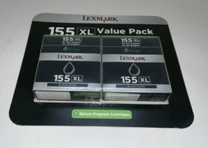 NUEVO Sellado LEXMARK 155XL Value Pack 2 Cartuchos de Tinta NEGROS Individuales - Imagen 1 de 12