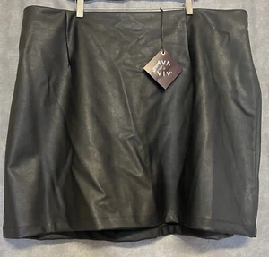 New size 24 Ava & Viv faux leather mini skirt black - Picture 1 of 4