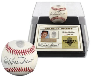 Red Schoendienst Signed Thumbprint Baseball LE #'d/200 w/ Display Case BAS - Picture 1 of 5