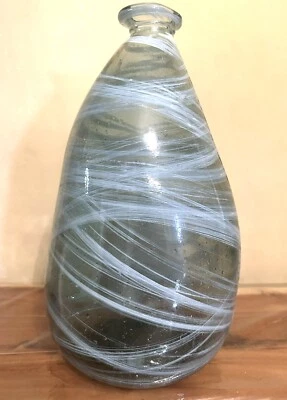 Jarrón de vidrio reciclado de 15 pulgadas hecho a mano en España RARO Foto 1 de 4
