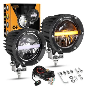 AUXBEAM 4" LED Pods Foco Trabajo Luces de Conducción con DRL para Can-am Maverick X3 - Imagen 1 de 12