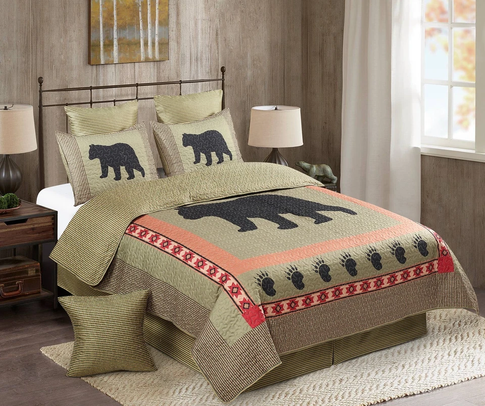 Virah Bella - Bear and Paw - Lightweight Reversible Quilt w/ Pillow Sham(s) - Image 1 of 4