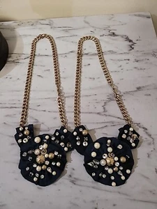 NECKLACE; Stella & Dot French Twist Statement Piece Blue w/Faux Pearls&Crystals - Picture 1 of 8