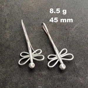 FINE SILVER EARRINGS VINTAGE CRAFT DANGLE ARTISAN 8g dragonfly fancy #E058 - Picture 1 of 5