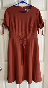 Shelby And Palmer Dress Sz 8 Burnt Orange And Brass - Picture 1 of 10