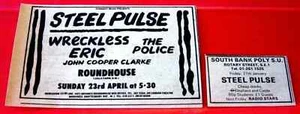 Steel Pulse/The Police/Wreckless Eric Vintage ORIG 1978 Press/Mag ADVERT 3.5"x 2 - Imagen 1 de 3