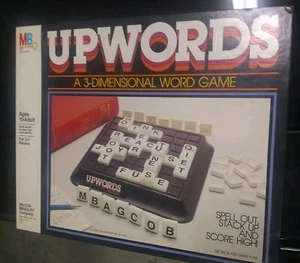 Vintage Upwords Word Board Game 1983  Milton Bradley Stacking Crossword - Picture 1 of 5