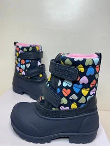 Carter's Little Girl's Easy on & Off Waterproof Hearts Snow Winter Boots size 6 - Picture 1 of 4